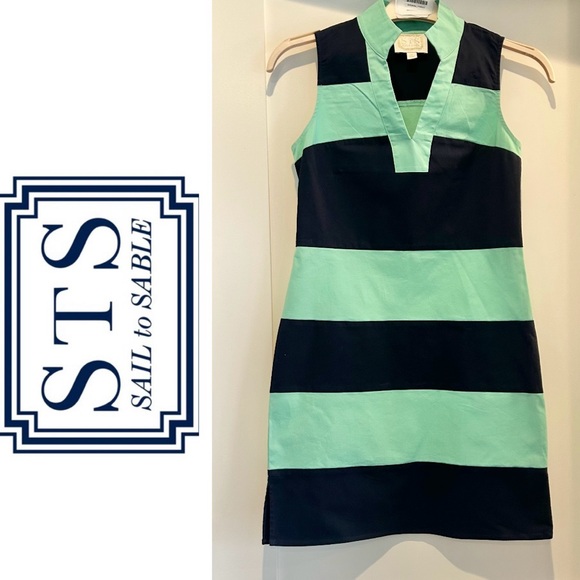 Sail to Sable Dresses & Skirts - Sail to Sable shake it all navy cabbage stripe tunic mini dress XS